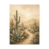 Golden Stillness Desert Succulent Canvas