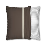 Striped Brown Decorative Pillowcase – Modern Neutral Throw Pillow Cover