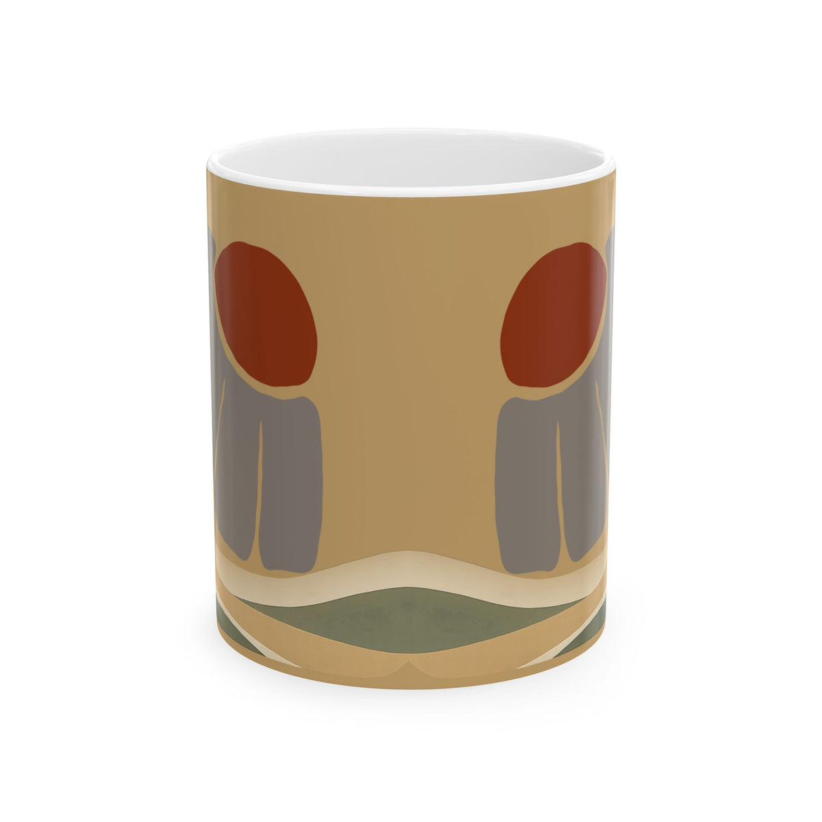 Abstract Desert Sunset Mug – Boho Minimalist Ceramic Coffee Cup