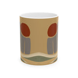 Abstract Desert Sunset Mug – Boho Minimalist Ceramic Coffee Cup