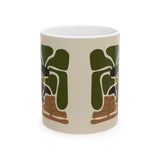 Rooted Canopy Botanical Mug - Earthy Olive & Neutral Art Mug