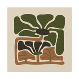 Rooted Canopy Abstract Botanical Wall Art - Earthy Olive & Terracotta Decor