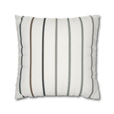 Striped Faux Suede Square Pillowcase — Neutral Modern Throw Pillow Cover
