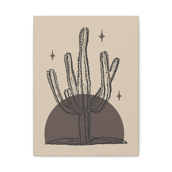 Desert Stillness Cactus Wall Art – Neutral Desert Botanical Print