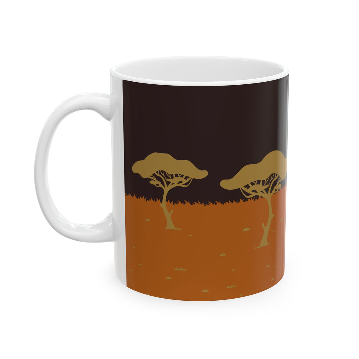 African Savanna Ceramic Mug — Sunset Acacia Tree Coffee Cup (11oz, 15oz)