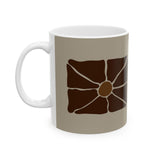 Earthen Bloom Mug - Neutral Brown Abstract Ceramic Mug