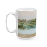 Misty Wetland at Dawn Ceramic Mug