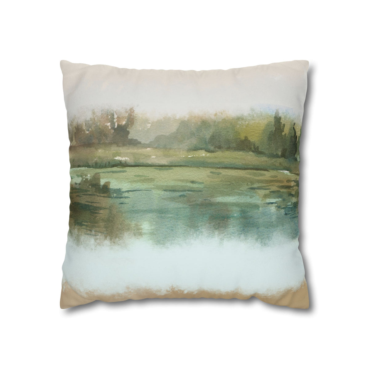Misty Wetland at Dawn Pillowcase