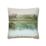 Misty Wetland at Dawn Pillowcase