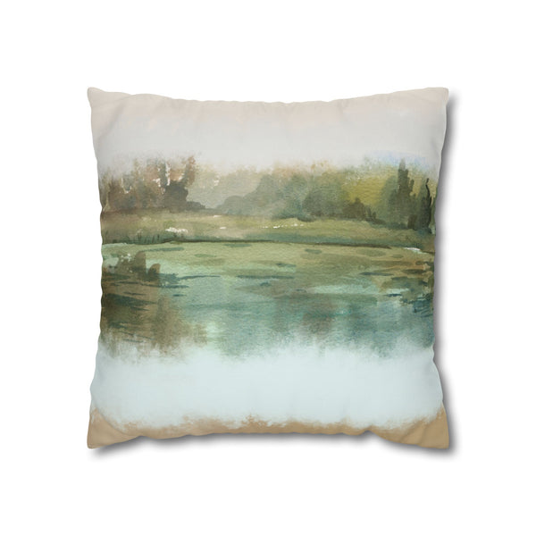 Misty Wetland at Dawn Pillowcase