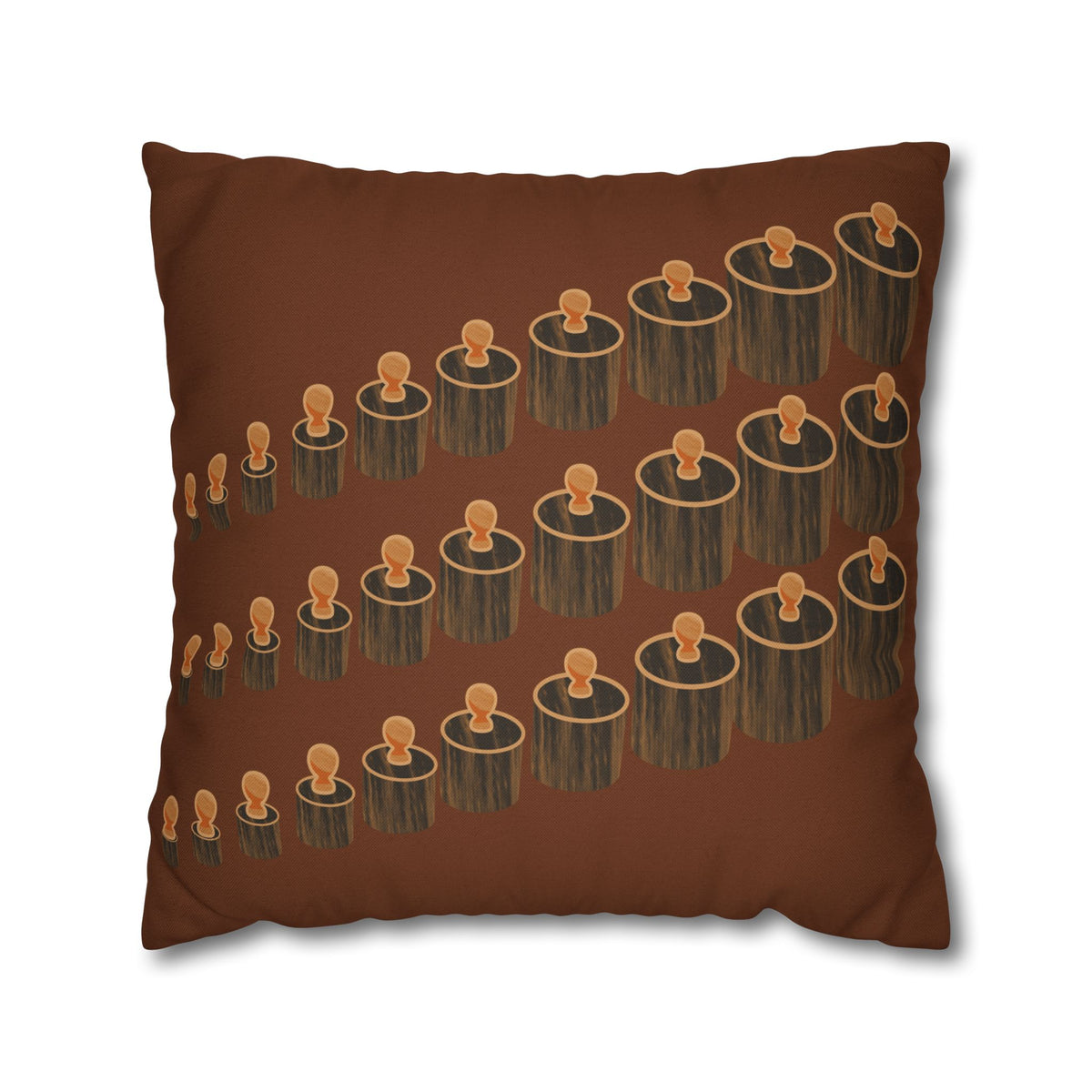 Gathered Rhythm Earth-Tone Decorative Pillowcase