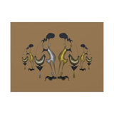 Abstract Golden & Silver Bird Canvas Art — Matte Stretched Wall Decor