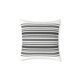Striped Black & White Square Throw Pillow — Modern Minimalist Accent Cushion