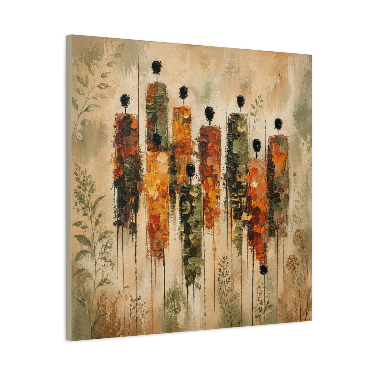 Abstract Autumn Floral Canvas Print — Matte Stretched Wall Art