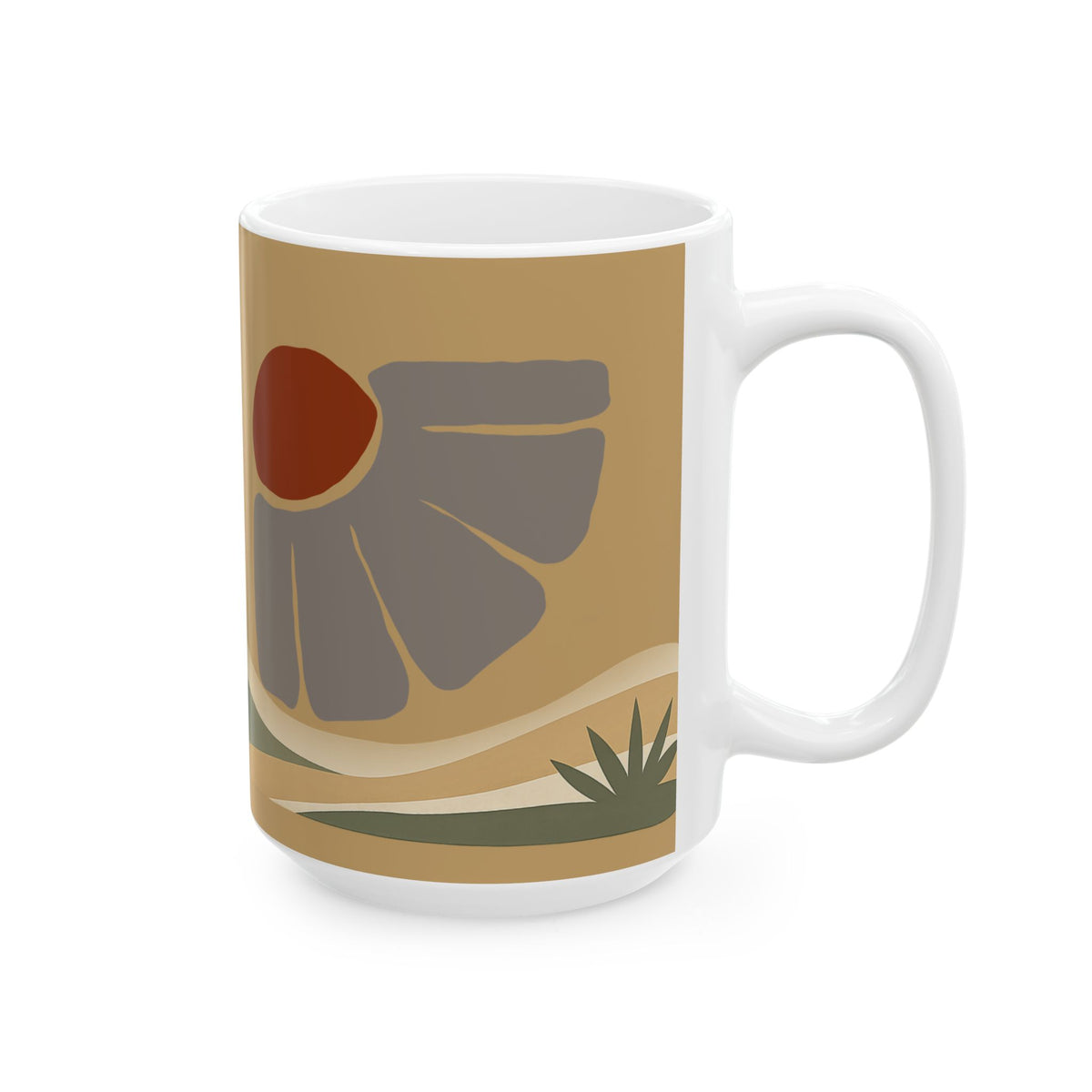 Abstract Desert Sunset Mug – Boho Minimalist Ceramic Coffee Cup