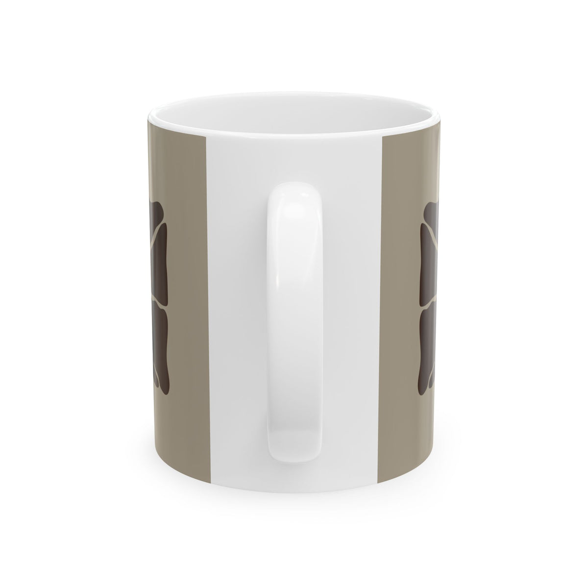 Earthen Bloom Mug - Neutral Brown Abstract Ceramic Mug