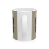 Earthen Bloom Mug - Neutral Brown Abstract Ceramic Mug