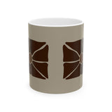 Earthen Bloom Mug - Neutral Brown Abstract Ceramic Mug