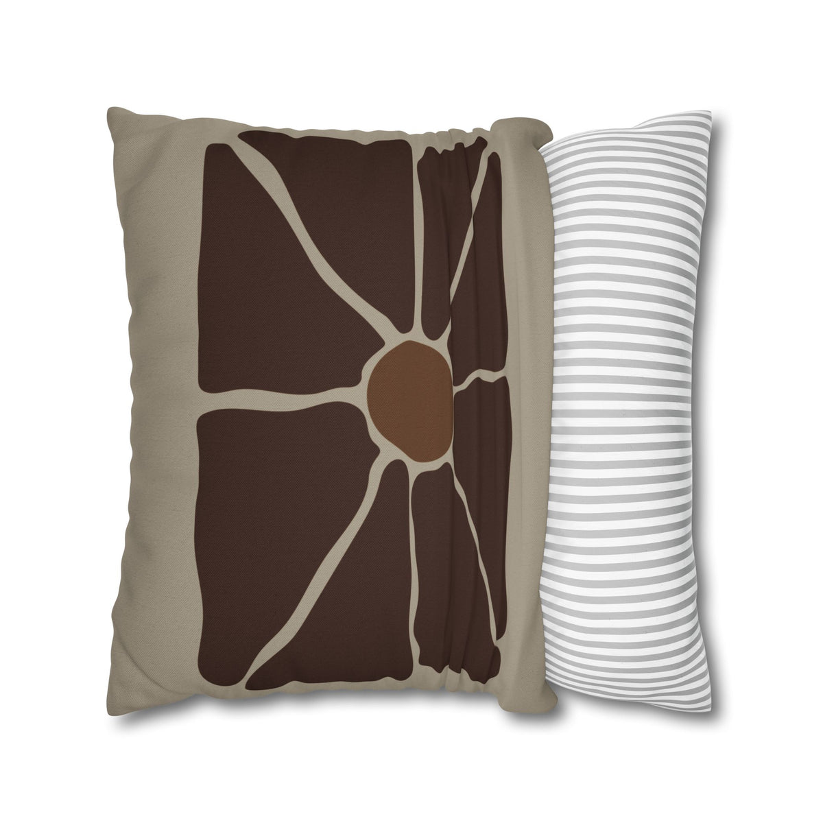 Earthen Bloom Pillow Cover - Warm Neutral Abstract Cushion Cover