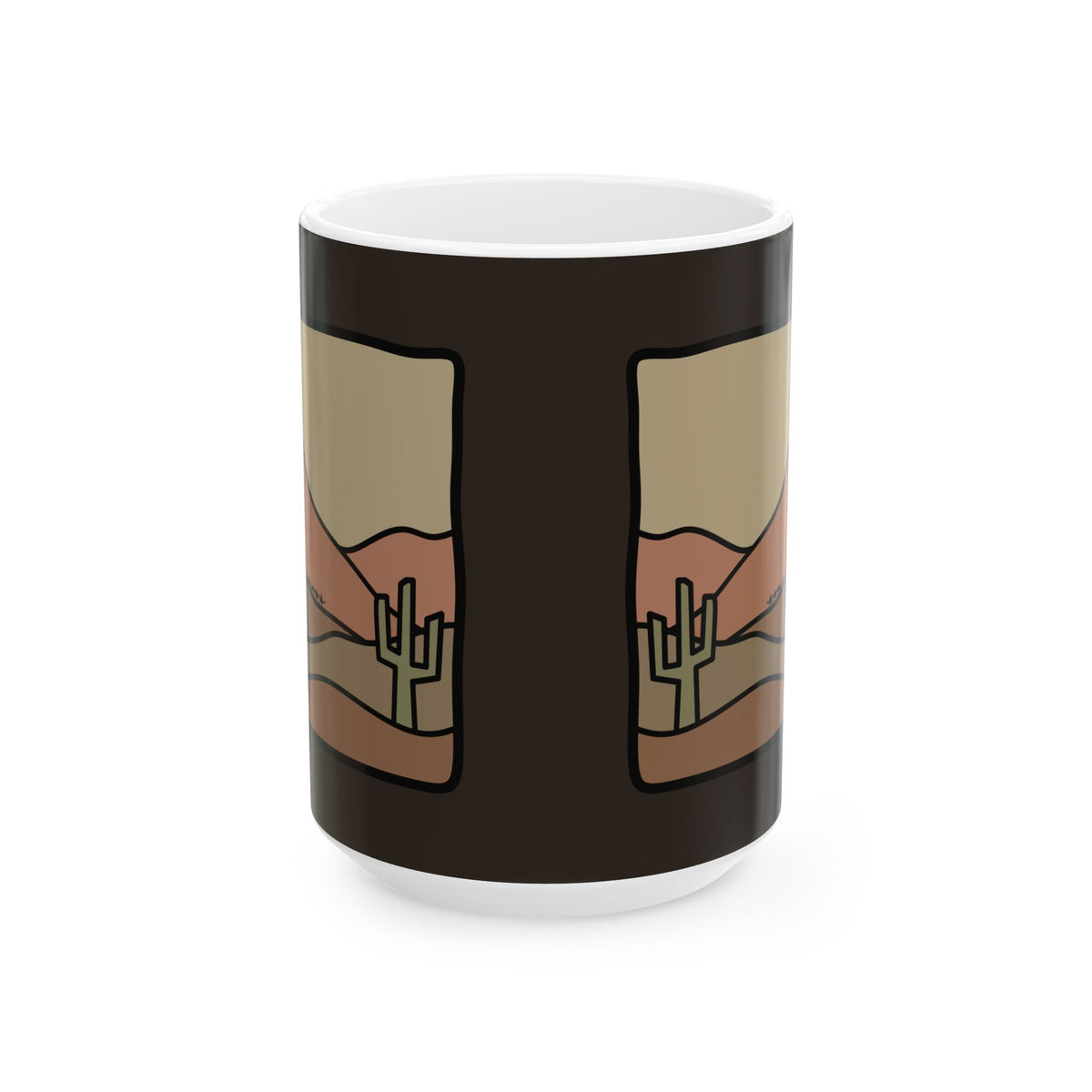 Desert Sunset Ceramic Mug — Southwestern Cactus Coffee Cup (11oz/15oz)
