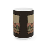 Desert Sunset Ceramic Mug — Southwestern Cactus Coffee Cup (11oz/15oz)