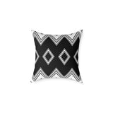 Black & White Tribal Diamond Throw Pillow