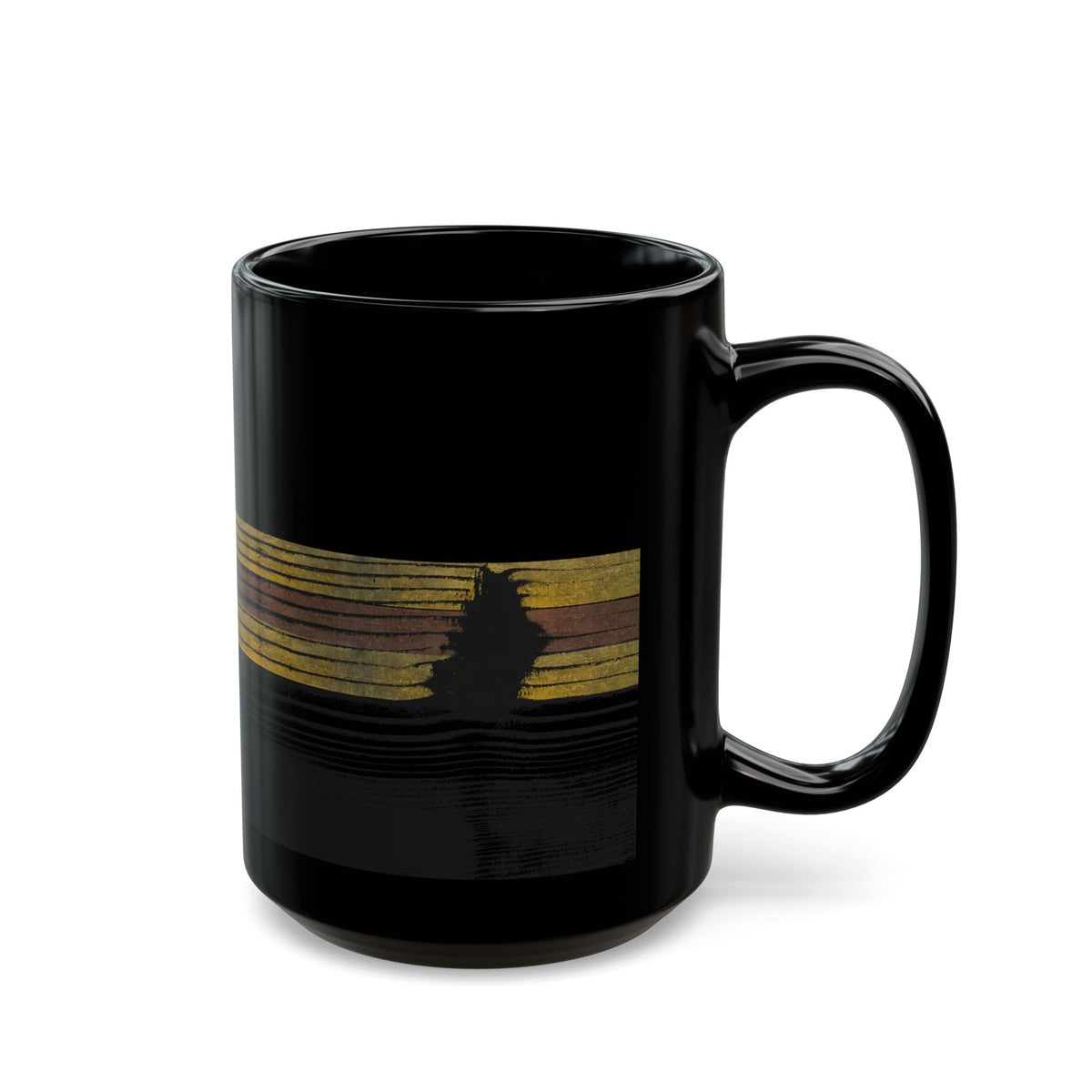 Earthbound Lines Black Ceramic Mug