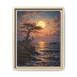Moonlit Seascape Framed Canvas