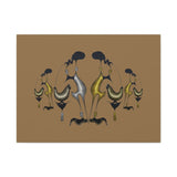 Abstract Golden & Silver Bird Canvas Art — Matte Stretched Wall Decor