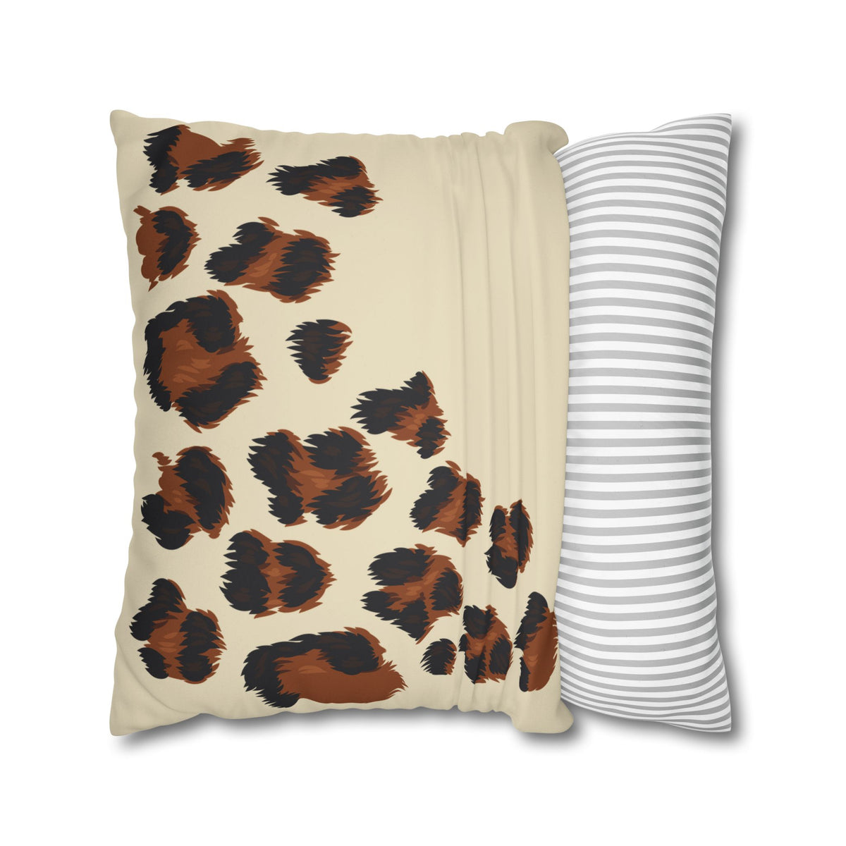 Leopard Print Faux Suede Pillowcase