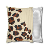 Leopard Print Faux Suede Pillowcase