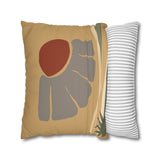 Boho Floral Faux Suede Pillowcase – Earth Tones Decorative Cushion Cover