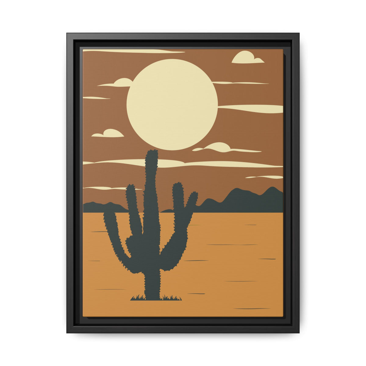 Desert Sunset Canvas Print -  Framed Matte