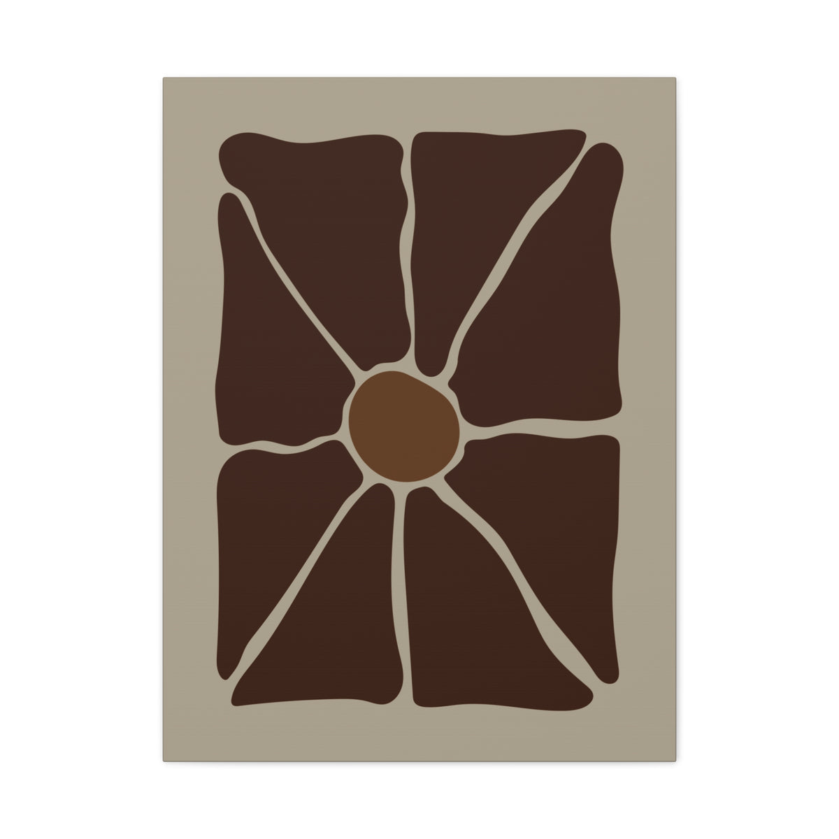 Earthen Bloom Wall Art - Warm Brown Organic Abstract Print