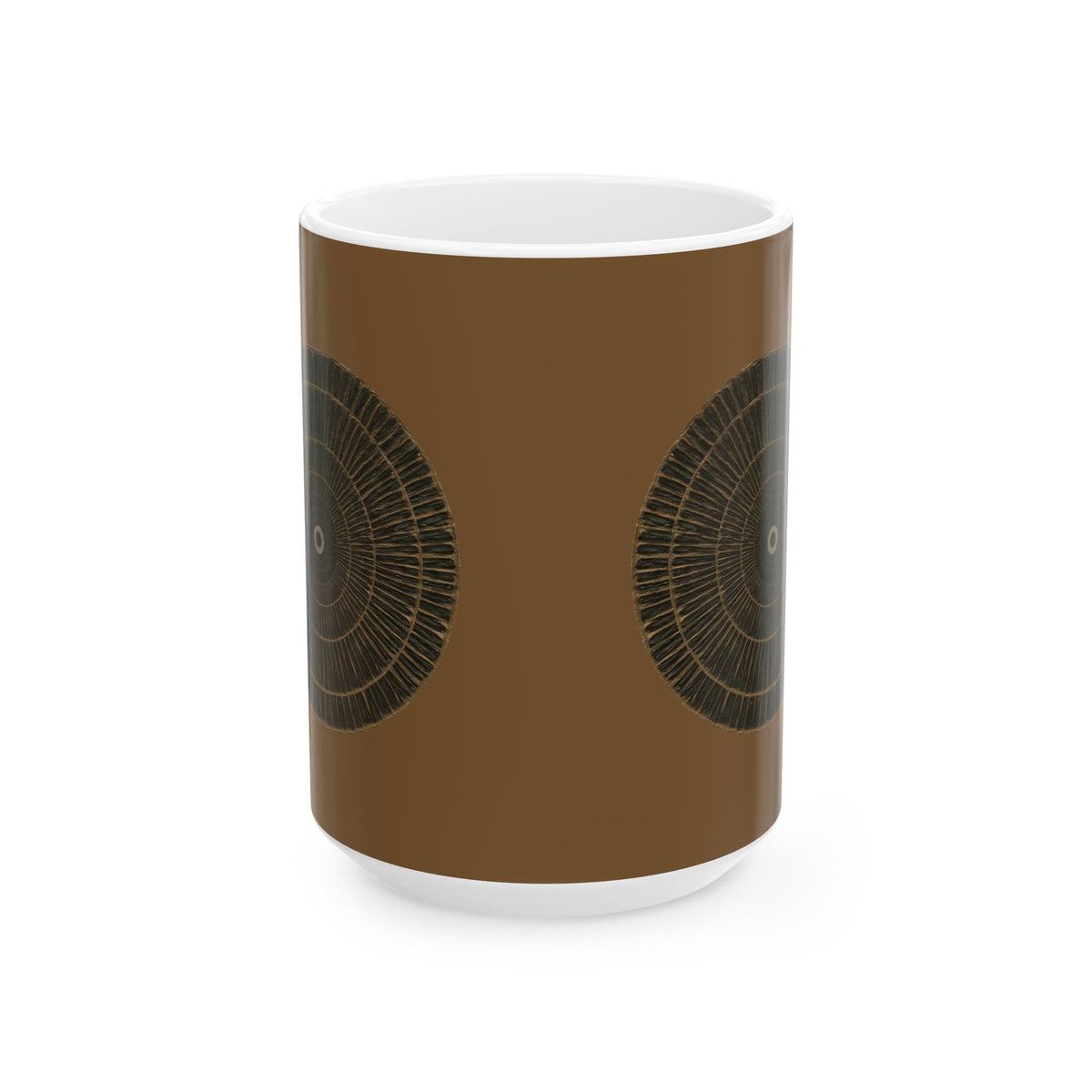 Wood Grain Mandala Ceramic Mug