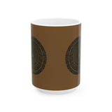 Wood Grain Mandala Ceramic Mug