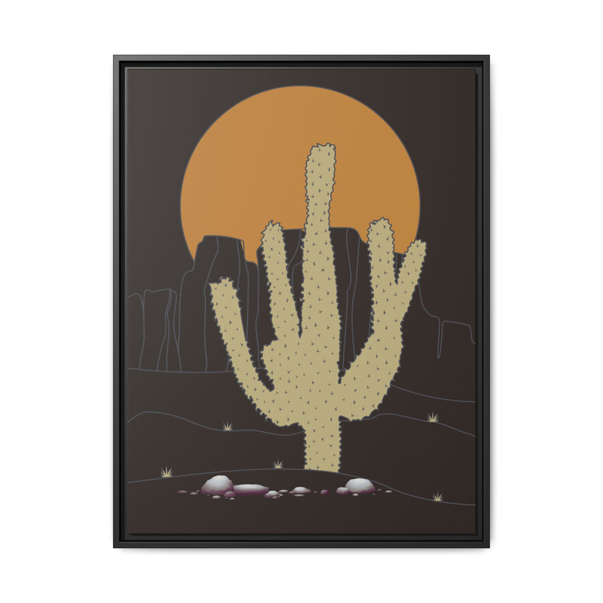 Desert Sunset Matte Canvas Print (Framed)
