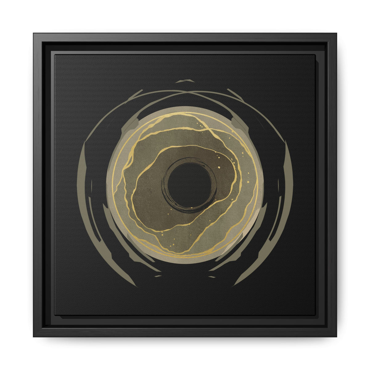 Earth Core Matte  Wall Art — Black (Framed)