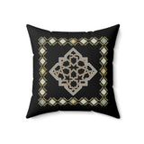 Moroccan-Inspired Decorative Pillow - Elegant Square Cushion for Home Decor