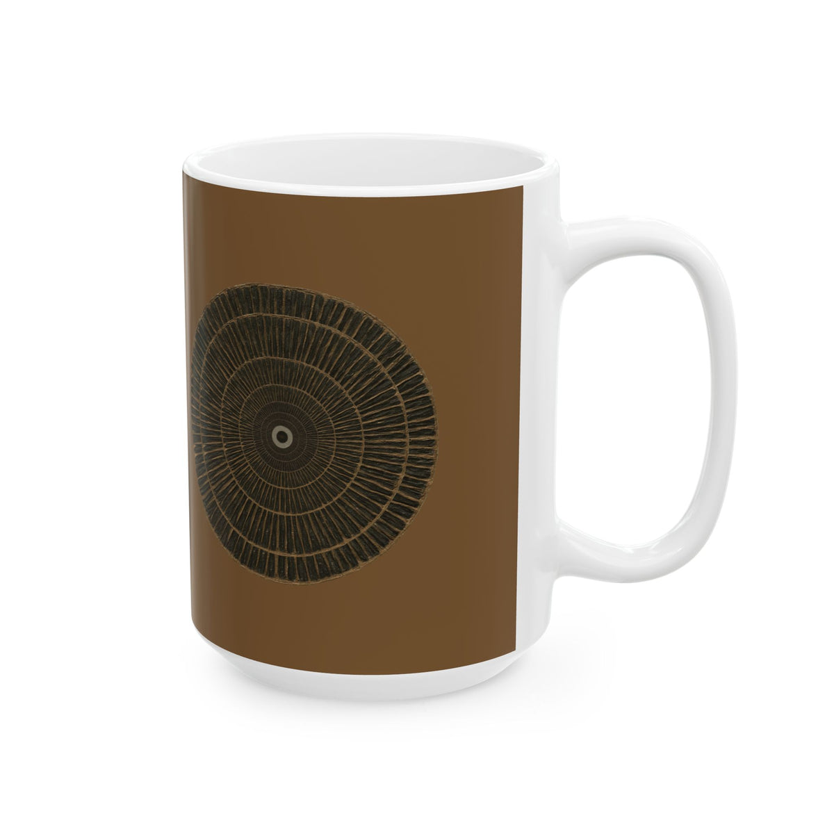Wood Grain Mandala Ceramic Mug