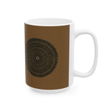 Wood Grain Mandala Ceramic Mug