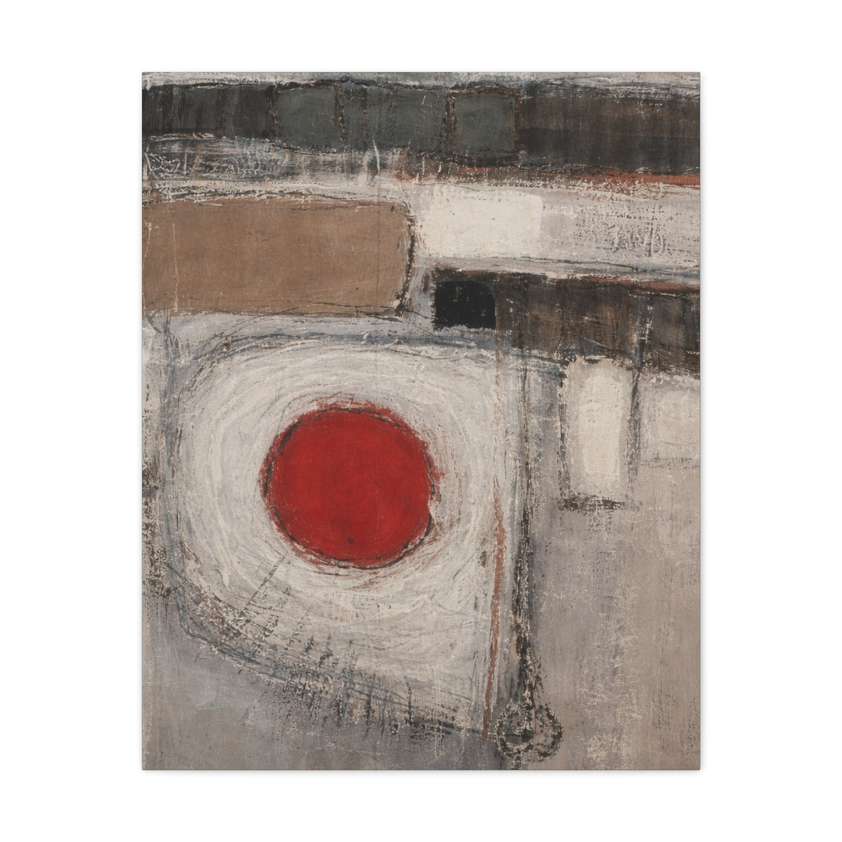 Abstract Red Circle Matte Canvas Wall Art