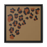Leopard Print Framed Canvas Art — Rustic Brown Animal Spot Wall Decor