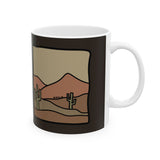 Desert Sunset Ceramic Mug — Southwestern Cactus Coffee Cup (11oz/15oz)