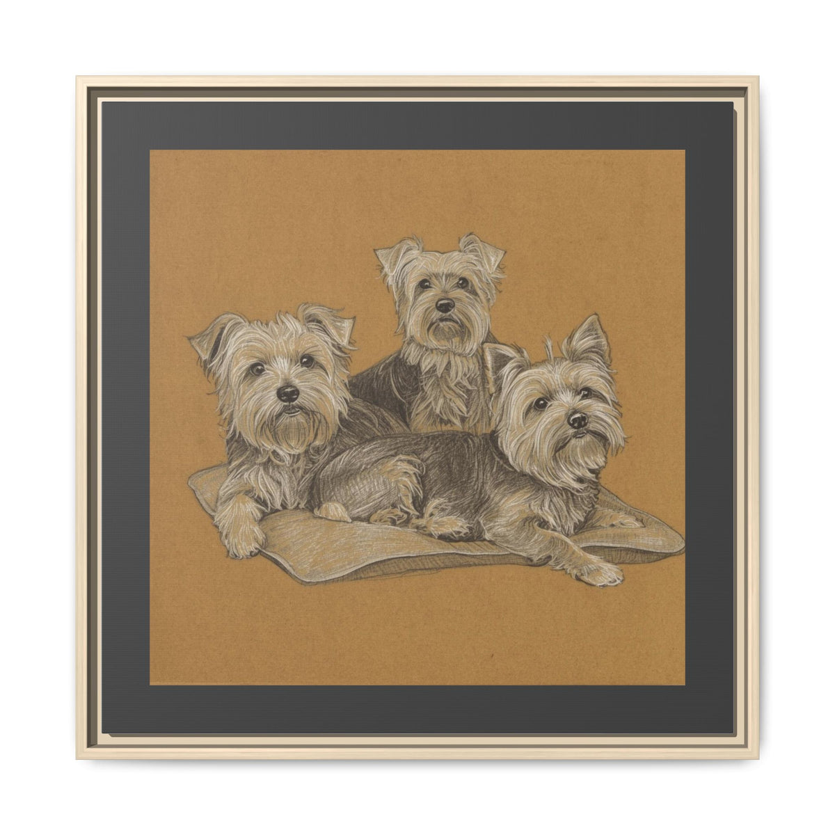 Yorkshire Terrier Trio Matte Canvas Print