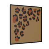 Leopard Print Framed Canvas Art — Rustic Brown Animal Spot Wall Decor