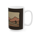 Desert Sunset Ceramic Mug — Southwestern Cactus Coffee Cup (11oz/15oz)
