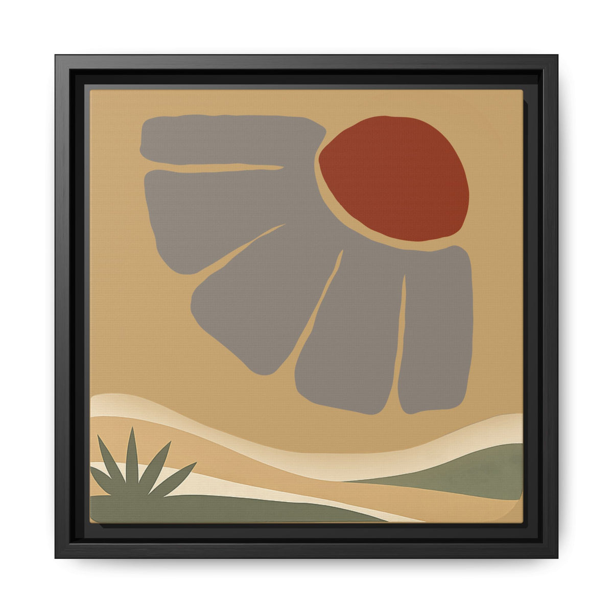 Abstract Sunflower Desert Matte Canvas Framed Wall Art