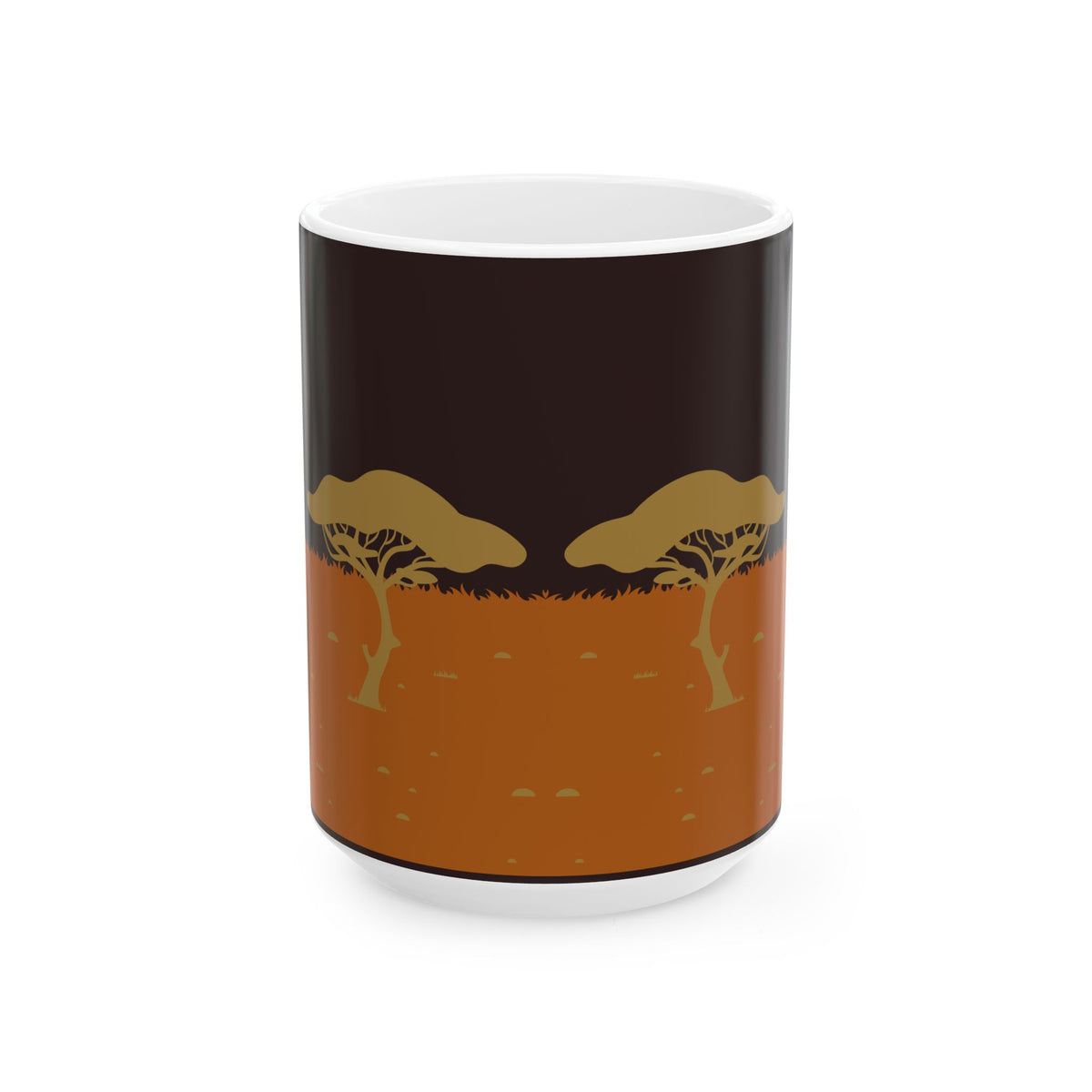 African Savanna Ceramic Mug — Sunset Acacia Tree Coffee Cup (11oz, 15oz)