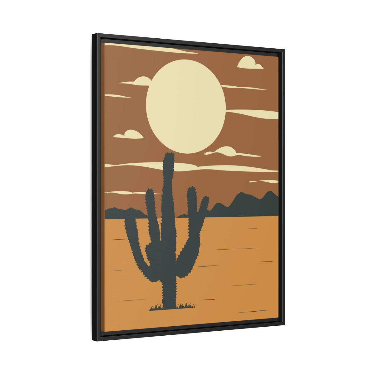 Desert Sunset Canvas Print -  Framed Matte